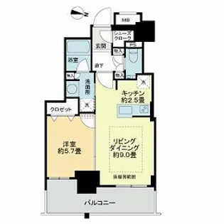 ザ・札幌タワーズ ウエストタワー【0807号室】の間取り