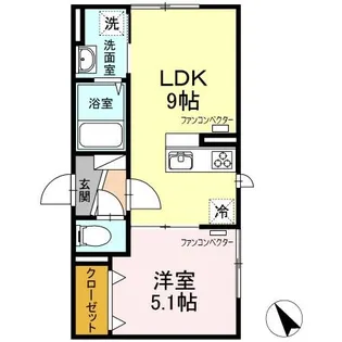 ボヌール【201号室】の間取り