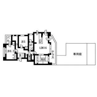 ダイアパレスアクアスプリングス札幌【116号室】の間取り