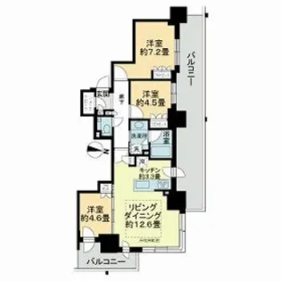 ザ・札幌タワーズ イーストタワー【1907号室】の間取り
