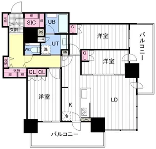 ザ・札幌タワーズ イーストタワー 2505号室【25階】の間取り