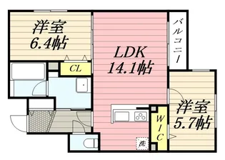 NOBLE VISTA麻生(ノーブルビスタ麻生)【2階】の間取り