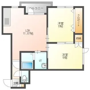 一利荘【102P号室】の間取り