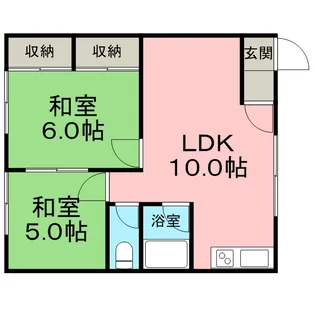 北隆ハイツ【5号室】の間取り