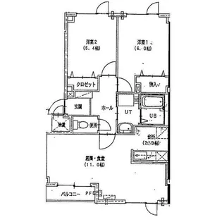 グリーンフィールドⅡ【104号室】の間取り
