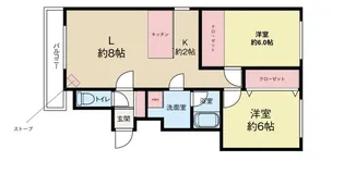 フラット佳月【402号室】の間取り