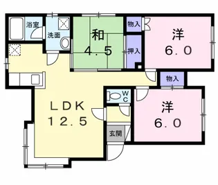 クレストール冨澤 壱番館【1階】の間取り