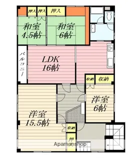 花川南2−2ビル【3階号室】の間取り