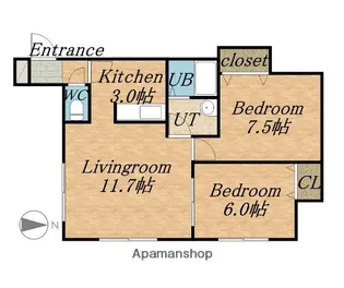 エクサークN36【3階】の間取り