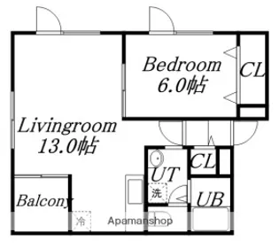 ベストセブン【202号室】の間取り