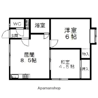 ドリームハイツB【2階】の間取り