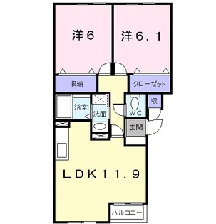 ジェルメ日乃出町【3階】の間取り