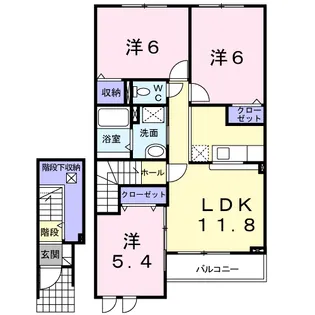 エスポアールB【2階】の間取り