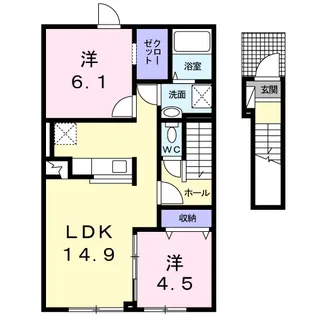 リバーサイドフィオーレ【2階】の間取り