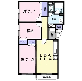 ジェルメ大手町1号棟【4階】の間取り