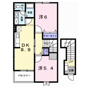 高丘リバーサイド【2階】の間取り