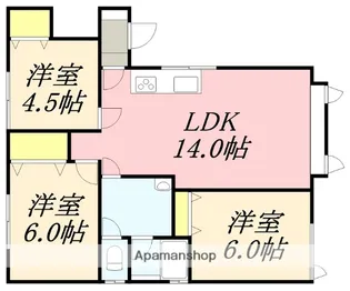 ハイツサワダ桔梗【1階】の間取り