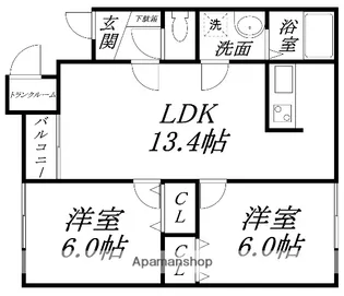スペース北浜【1階】の間取り