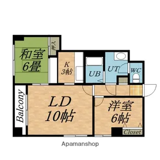 ロクゴーリーブル五稜郭【203号室】の間取り