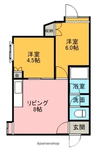 五稜郭パークハイツ(ゴリョウカクパークハイツ)【202号室】の間取り