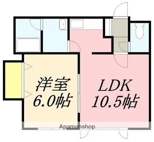 ラ・シャンブル昭和【101号室】の間取り