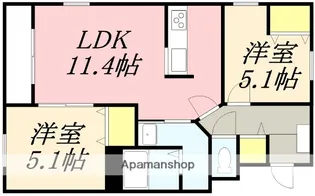 アンビション白鳥グランアージュ【201号室】の間取り