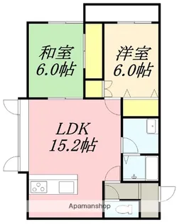 レジデンス昭和【2-D号室】の間取り