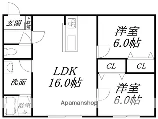 レジデンスM&K【103号室】の間取り