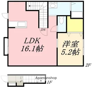 CRECIAⅡ(クレシアツー)【201号室】の間取り