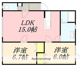 エクセレントハウスⅠ【102号室】の間取り