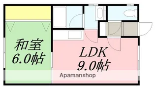 コーポ中村 NO3【201号室】の間取り