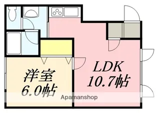 レジデンスカメリアB棟【202号室】の間取り