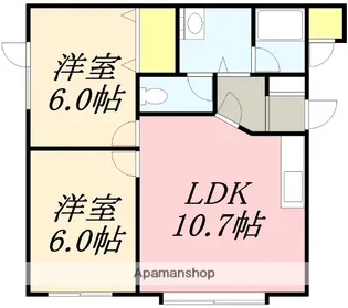ビューハイツパートⅢ【1-A号室】の間取り