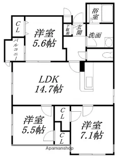 ミキパレス【202号室】の間取り