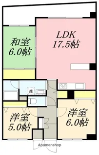 朝日プラザ若松広路【502号室】の間取り