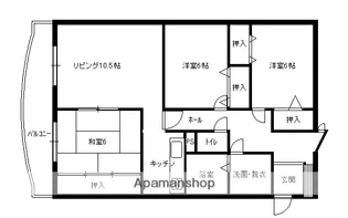 ヴィラ海岸町【6階】の間取り