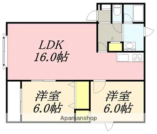 ハーモニーパレスⅡ【202号室】の間取り