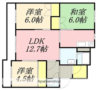マイライフ金堀【304号室】の間取り