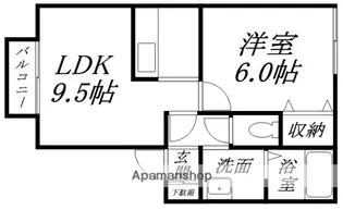 ウィスタリア【202号室】の間取り