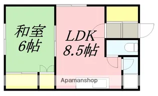 コーポみなと【2階D号室号室】の間取り