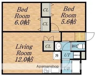ピュアパレス川原(ピュアパレスカワハラ)【2階】の間取り