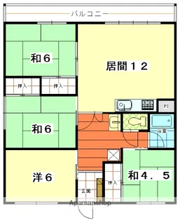 キャッスル富岡2号館【101号室】の間取り