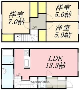 グランツ富岡【A号室】の間取り