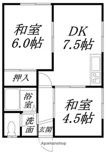 コーポマツ№3【1号室】の間取り