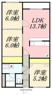 コーポ美原Ⅱ【21号室】の間取り