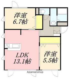 プランドール美原【201号室】の間取り