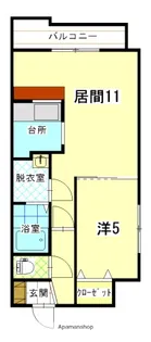 メゾンパティオリーブル美原【703号室】の間取り