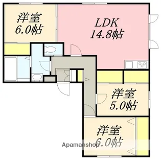 メゾン・ド・アトール函館【101号室号室】の間取り