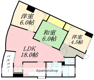 ドムス富岡Ⅱ【6階】の間取り