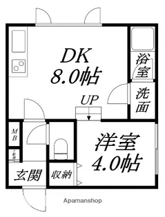 パオストミオカ【203号室】の間取り
